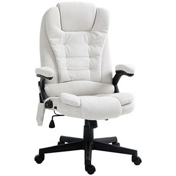 Pnronnc Linen Massage Office Chair High Back Reclining Desk Chair with Remote