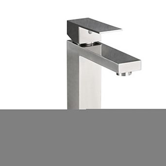 Pnronnc Single Hole Bathroom Faucet Stainless Steel Single Handle Sink Faucet with Deckplate