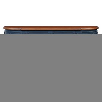 Pnronnc Retro Curved Wood Console Table 52" Half Moon Entryway Sofa Table with Drawers