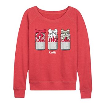 Women's Diet Coke Christmas Bows French Terry Long Sleeve Tee