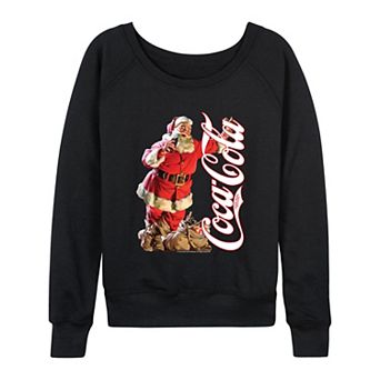 Women's Coca-Cola Santa Claus Vintage Logo French Terry Long Sleeve Tee