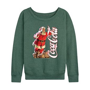 Women's Coca-Cola Santa Claus Vintage Logo French Terry Long Sleeve Tee