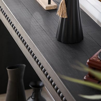 Pnronnc 64" Modern Wood Console Table with Beaded Trim Entryway Table