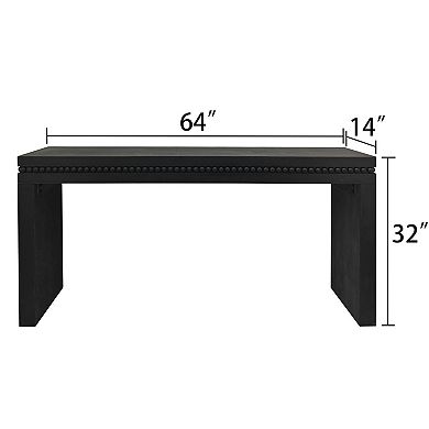 Pnronnc 64" Modern Wood Console Table with Beaded Trim Entryway Table