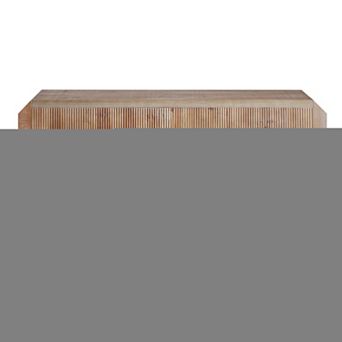 Pnronnc Rustic Wooden Console Table Ribbed Texture Entryway Table with Drawer