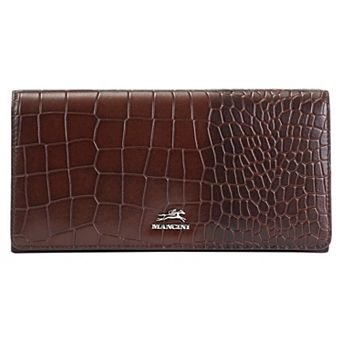 Mancini Croco2 Trifold Wallet With Enhanced RFID Security