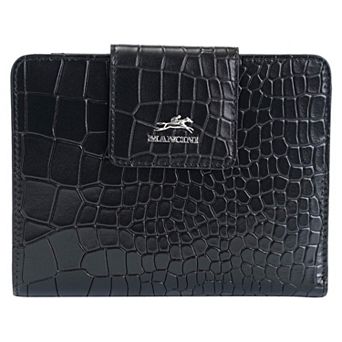 Mancini Croco2 Medium Clutch Wallet With Enhanced RFID Protection
