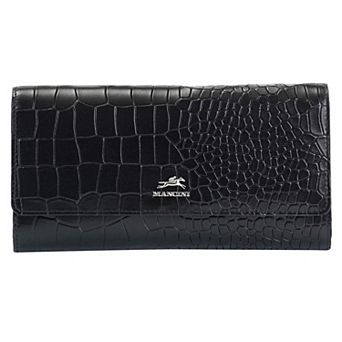 Mancini Croco2 Quad Fold Wallet With Enhanced RFID Security