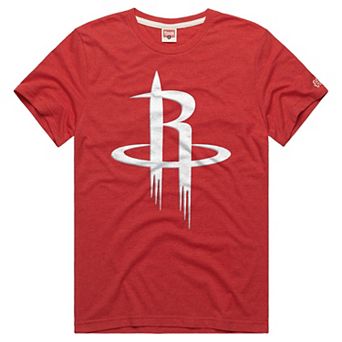 Unisex Homage Red Houston Rockets Logo Tri-Blend T-Shirt
