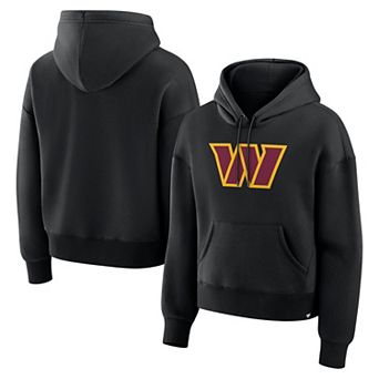 Women's Fanatics Black Washington Commanders Relaxed High Hip Essential Legacy Hoodie