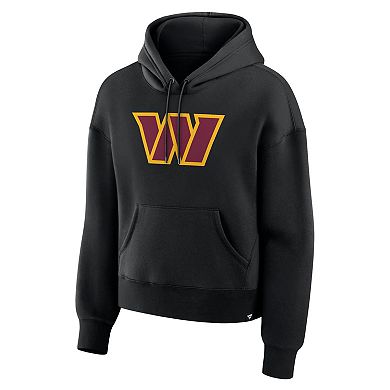 Women's Fanatics Black Washington Commanders Relaxed High Hip Essential Legacy Hoodie