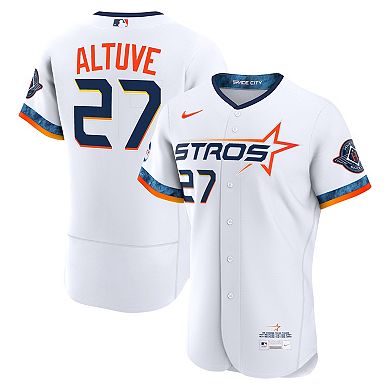 Men's Nike White Jose Altuve Houston Astros City Connect Authentic Sponsor Patch Jersey