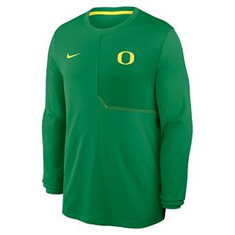 Men's Nike Green Oregon Ducks 2026 Sideline Coaches UV Dri-FIT Long Sleeve Shirt