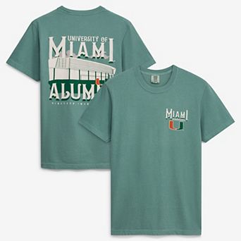 Women's Green Miami Hurricanes Comfort Colors Campus Alumni T-Shirt