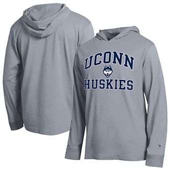 Men's Champion Gray UConn Huskies High Motor All-Star Long Sleeve Hoodie T-Shirt
