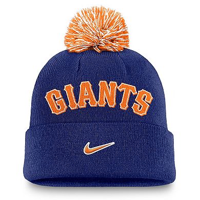 Men's Nike Royal San Francisco Giants Peak Cuffed Knit Hat with Pom