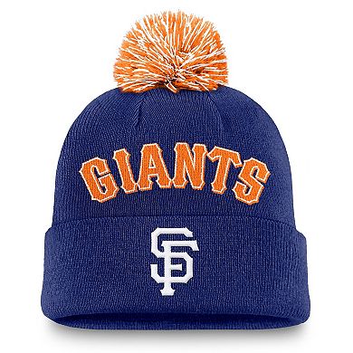 Men's Nike Royal San Francisco Giants Peak Cuffed Knit Hat with Pom
