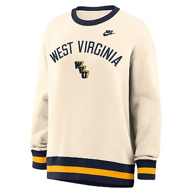 Women's Nike Natural West Virginia Mountaineers Oversized Legacy Arch Phoenix Sweatshirt