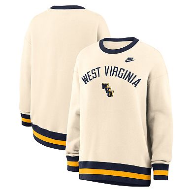 Women's Nike Natural West Virginia Mountaineers Oversized Legacy Arch Phoenix Sweatshirt