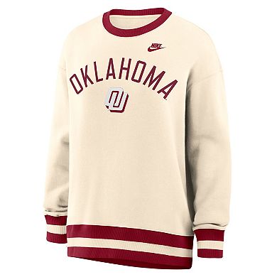 Women's Nike Natural Oklahoma Sooners Oversized Legacy Arch Phoenix Sweatshirt