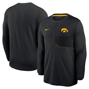 Men's Nike Black Iowa Hawkeyes 2026 Sideline Coaches UV Dri-FIT Long Sleeve Shirt