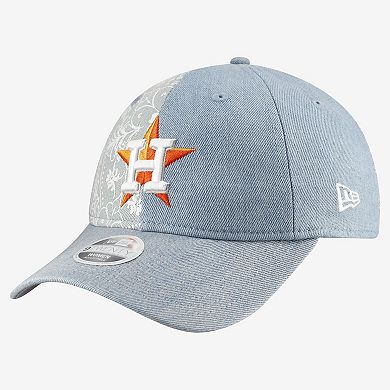 Women's New Era Houston Astros Denim Patchwork 9TWENTY Adjustable Hat