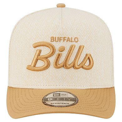 Men's New Era Cream Buffalo Bills Herringbone 9FIFTY A-Frame Snapback Hat