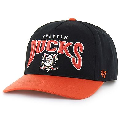 Men's '47 Black Anaheim Ducks Hard Hat Arch Hitch Adjustable Hat