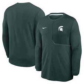 Men's Nike Green Michigan State Spartans 2026 Sideline Coaches UV Dri-FIT Long Sleeve Shirt