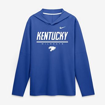 Men's Nike Royal Kentucky Wildcats 2026 Sideline Lightweight Long Sleeve Hooded Dri-FIT Top