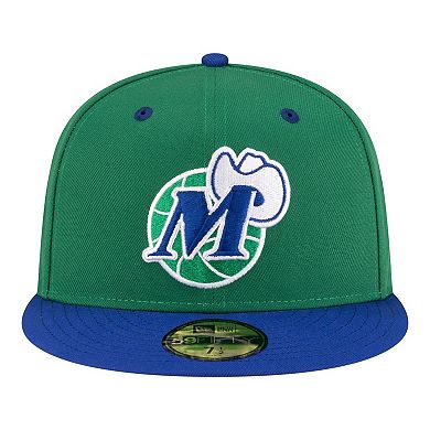 Men's New Era Green/Blue Dallas Mavericks 80s Throwback 59FIFTY Fitted Hat