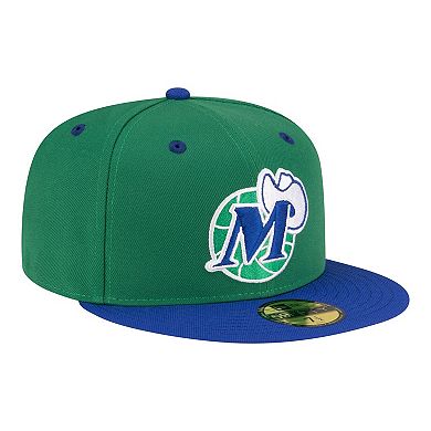Men's New Era Green/Blue Dallas Mavericks 80s Throwback 59FIFTY Fitted Hat