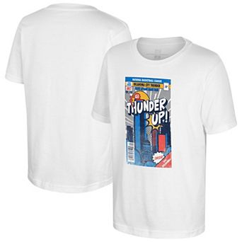 Youth Stadium Essentials White Oklahoma City Thunder Comic Book Cover T-Shirt