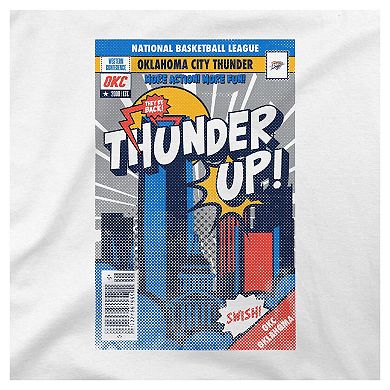 Youth Stadium Essentials White Oklahoma City Thunder Comic Book Cover T-Shirt