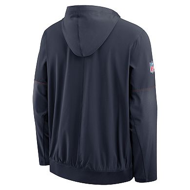 Men's Nike Navy Chicago Bears Sideline Anorak Half-Zip Hooded Jacket