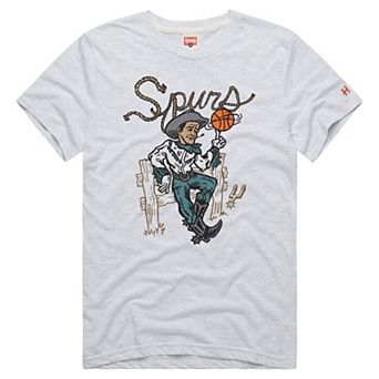 Unisex Homage Ash San Antonio Spurs Cowboy Tri-Blend T-Shirt