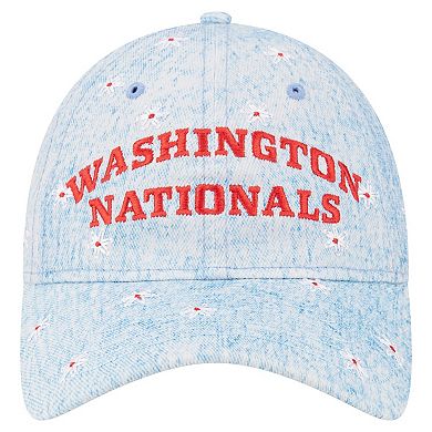 Women's New Era Light Blue Washington Nationals Daisy All Over 9TWENTY Adjustable Hat