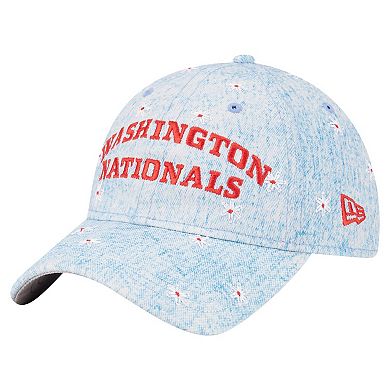 Women's New Era Light Blue Washington Nationals Daisy All Over 9TWENTY Adjustable Hat
