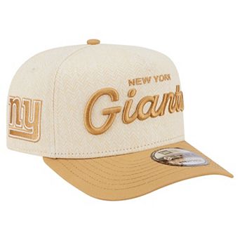 Men's New Era Cream New York Giants Herringbone 9FIFTY A-Frame Snapback Hat