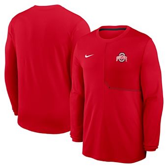 Men's Nike Scarlet Ohio State Buckeyes 2026 Sideline Coaches UV Dri-FIT Long Sleeve Shirt