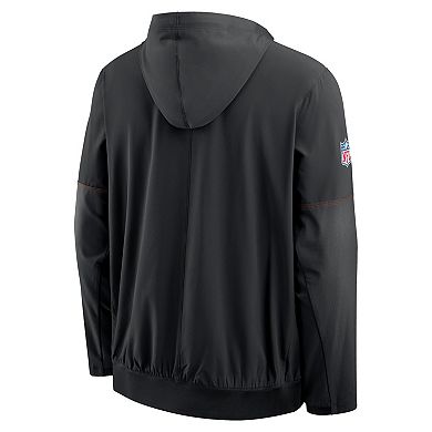 Men's Nike Black Cincinnati Bengals Sideline Anorak Half-Zip Hooded Jacket