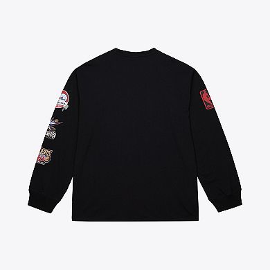 Men's Mitchell & Ness Black Philadelphia 76ers Training Camp Long Sleeve T-Shirt