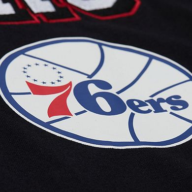 Men's Mitchell & Ness Black Philadelphia 76ers Training Camp Long Sleeve T-Shirt