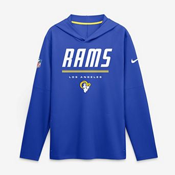Men's Nike Royal Los Angeles Rams Sideline Lightweight Long Sleeve Hooded Dri-FIT Top