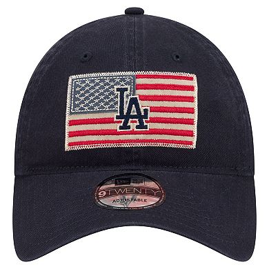 Men's New Era Navy Los Angeles Dodgers Americana Flag 9TWENTY Adjustable Hat