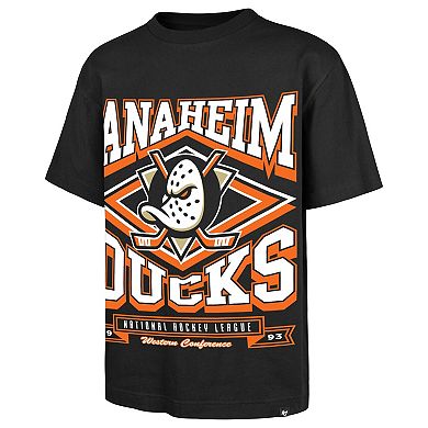 Men's '47 Black Anaheim Ducks Foundation Heater T-Shirt