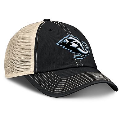 Men's Fanatics Black/Natural Utah Mammoth Rival Trucker Adjustable Hat