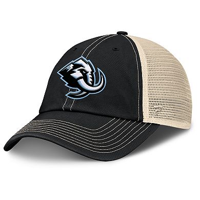Men's Fanatics Black/Natural Utah Mammoth Rival Trucker Adjustable Hat