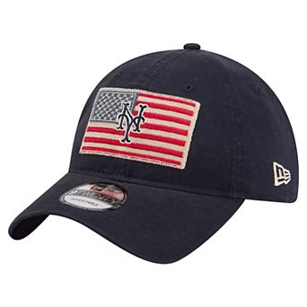 Men's New Era Navy New York Mets Americana Flag 9TWENTY Adjustable Hat