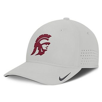 Men's Nike Gray USC Trojans 2026 Sideline Practice AeroBill Swooshflex Dri-FIT Hat